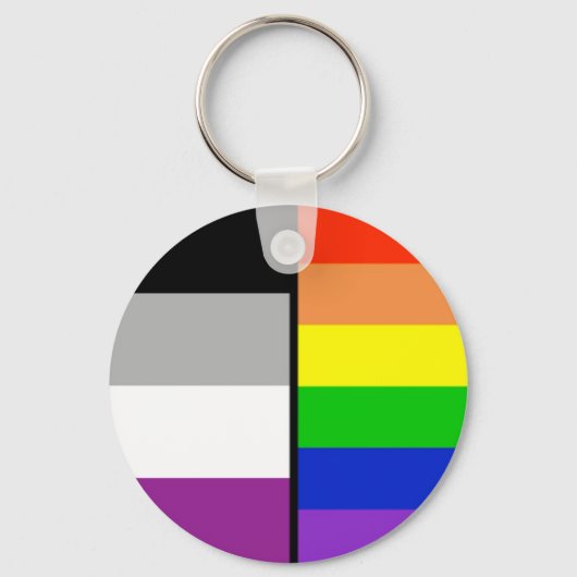 Schlüsselkette für Asexuelle und Regenbogenflaggen Schlüsselanhänger (Vorderseite)