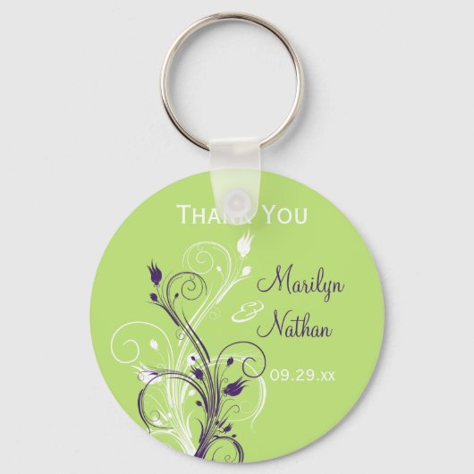 Schlüsselkette für die lila grüne Gastgeschenk Hoc Schlüsselanhänger (Vorderseite)