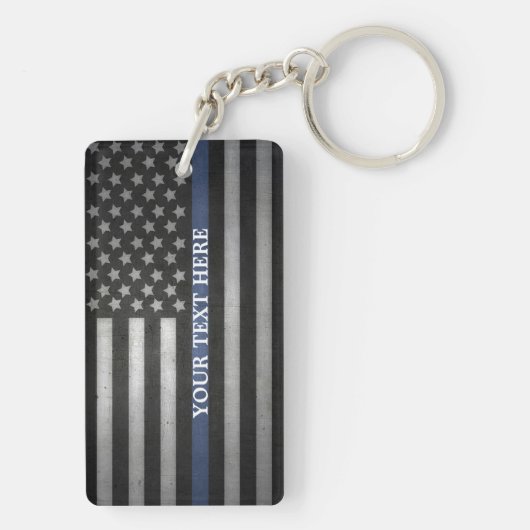 Schlüsselkette für die Thin Blue Line Personalisie Schlüsselanhänger (Rückseite)