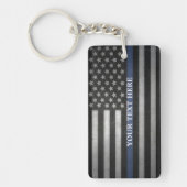 Schlüsselkette für die Thin Blue Line Personalisie Schlüsselanhänger (Vorderseite)