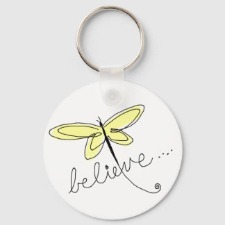 Schlüsselkette für gelbe Libelle Schlüsselanhänger