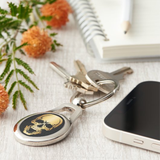 Schlüsselkette für Gold-Schädel Schlüsselanhänger (Seite)