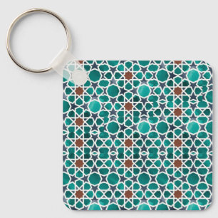 Schlüsselkette für Marokko Art Button Square Schlüsselanhänger