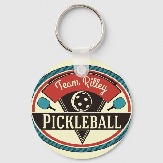 Schlüsselkette für Pickleball - Vintages Design Schlüsselanhänger (Vorderseite)
