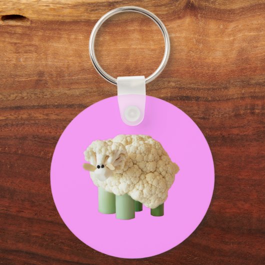 Schlüsselkette für rosa Schafe Schlüsselanhänger (Vorderseite)