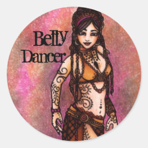 Schlüsselkette für Tribal Bly Dancer Runder Aufkleber