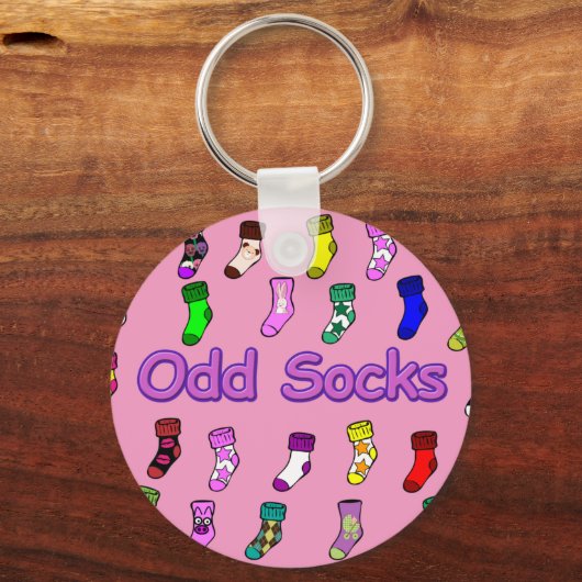 Schlüsselkette für ungerade Socken - Rosa Schlüsselanhänger (Vorderseite)