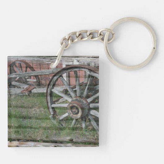 Schlüsselkette für Western rustikale Wagenrad Schlüsselanhänger (Rückseite)