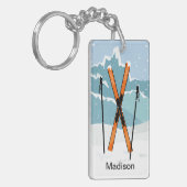 Schlüsselkette für Winterski-individuelle Name Schlüsselanhänger (Vorderseite links)