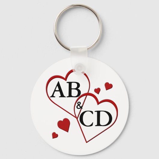 Schlüsselkette für zwei Herz-Vorlagen Schlüsselanhänger (Vorderseite)