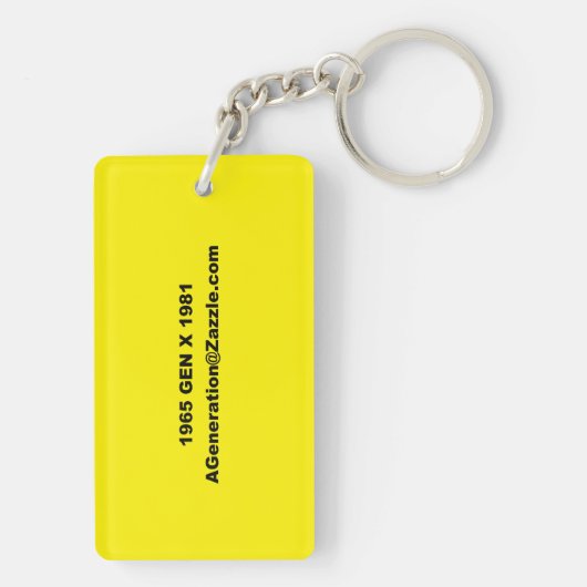 Schlüsselkette "Generation X BAR CODE" Schlüsselanhänger (Rückseite)