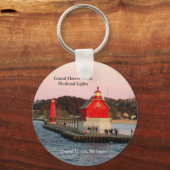 Schlüsselkette Grand Haven South Pierhead Lights Schlüsselanhänger (Vorderseite)