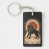 Schlüsselkette Leo Celestial Zodiac Art Schlüsselanhänger (Vorderseite)