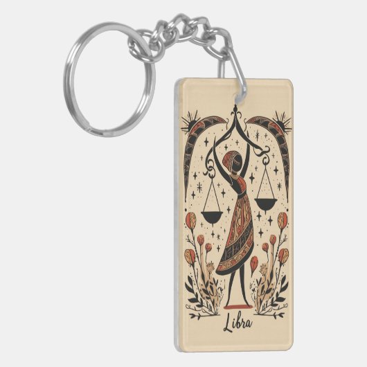 Schlüsselkette Libra Celestial Zodiac Art Schlüsselanhänger (Vorderseite links)