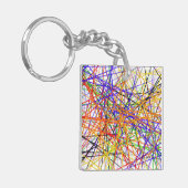 Schlüsselkette mit abstrakten farbigen Linien Schlüsselanhänger (Vorderseite links)