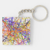 Schlüsselkette mit abstrakten farbigen Linien Schlüsselanhänger (Rückseite)