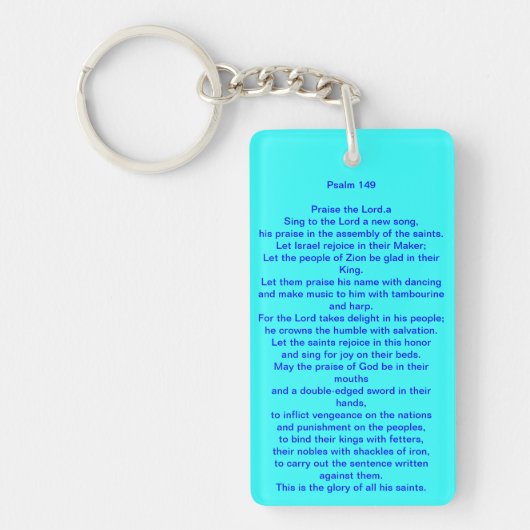 Schlüsselkette mit berühmtem Lob-Tanz-Psalm Schlüsselanhänger (Vorderseite)