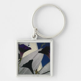 Schlüsselkette mit Rosa-Lila Blumen Schlüsselanhänger