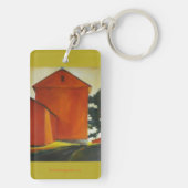 Schlüsselkette mit roter Scheune Schlüsselanhänger (Rückseite)