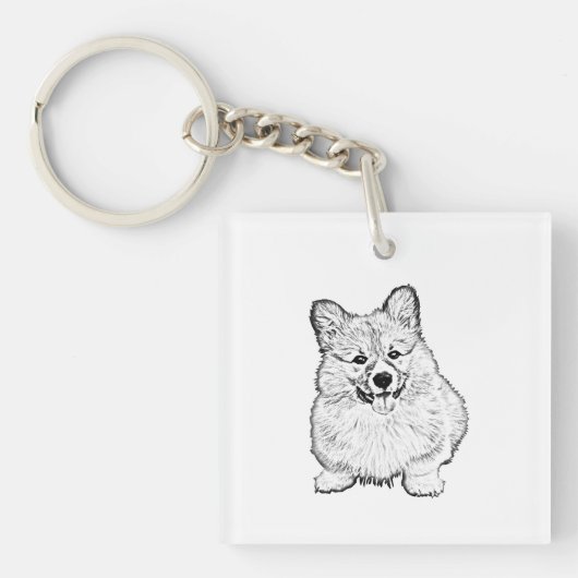 Schlüsselkette - Niedliches walisisches Corgi Schlüsselanhänger (Vorderseite)