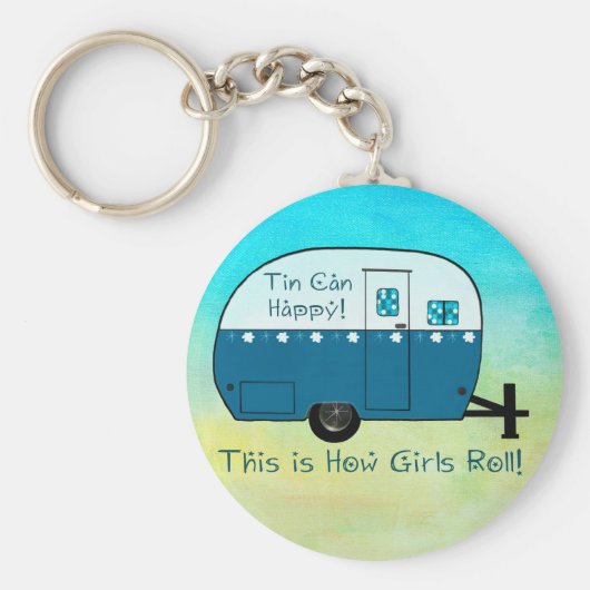 SCHLÜSSELKETTE | Retro Camper texturiert Schlüsselanhänger (Vorne)