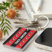 Schlüsselkette, Rot Schwarz, Name, Fußballtrainer/ Schlüsselanhänger (Vorderseite rechts)