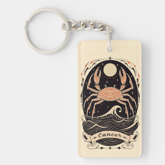 Schlüsselketten Krebs Celestial Zodiac Art Schlüsselanhänger (Vorderseite)