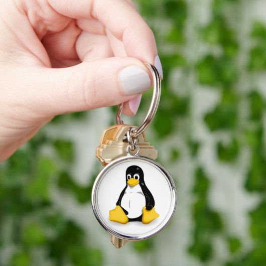 Schlüsselketten Linuxs Tux Schlüsselanhänger (Hand)