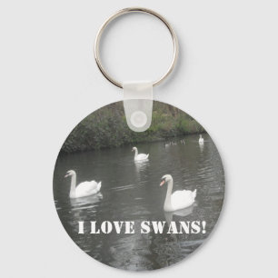 Schlüsselketten schwimmen, I Liebe Swans Schlüsselanhänger
