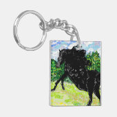 Schlüsselkettenschwarzer Hengst Schlüsselanhänger (Vorderseite links)