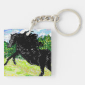 Schlüsselkettenschwarzer Hengst Schlüsselanhänger (Rückseite)