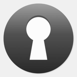 Schlüsselloch Knopf-Ähnlich Runder Aufkleber