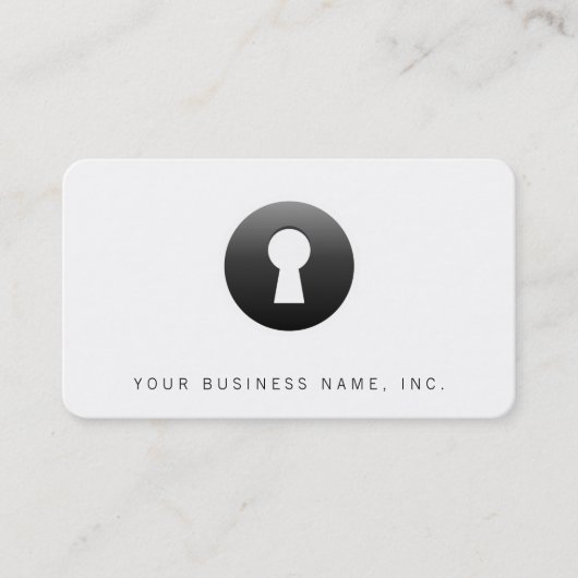 Schlüsselloch-Knopf Visitenkarte (Vorderseite)