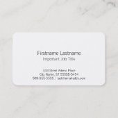 Schlüsselloch-Knopf Visitenkarte (Rückseite)