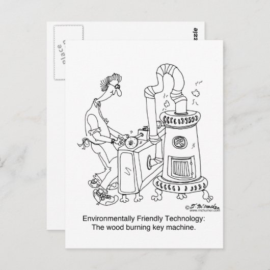 Schlüsselmaschine für die Holzverbrennung Postkarte (Vorne/Hinten)