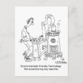 Schlüsselmaschine für die Holzverbrennung Postkarte (Vorderseite)