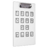 Schlüsselnummern des Braille-Computers Klemmbrett (Rechts)