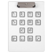 Schlüsselnummern des Braille-Computers Klemmbrett (Vorderseite)