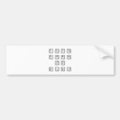 Schlüsselnummern für Braille-Computer Autoaufkleber (Vorne)