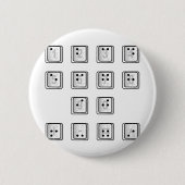 Schlüsselnummern für Braille-Computer Button (Vorderseite)