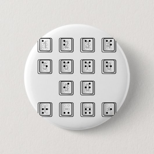 Schlüsselnummern für Braille-Computer Button (Vorderseite)