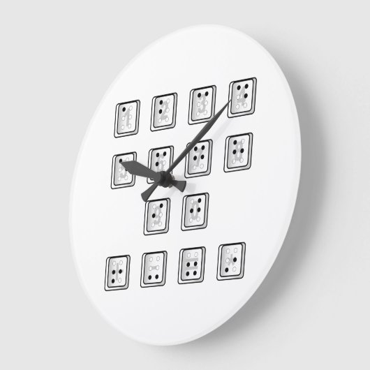 Schlüsselnummern für Braille-Computer Große Wanduhr (Winkel)