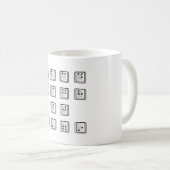 Schlüsselnummern für Braille-Computer Kaffeetasse (VorderseiteRechts)