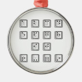 Schlüsselnummern für Braille-Computer Ornament Aus Metall (Vorne)