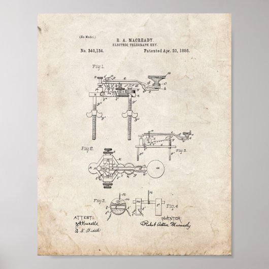 Schlüsselpatent für den elektrischen Telegrafen - Poster (Vorne)
