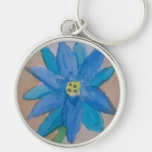Schlüsselring für die blaue Blume Schlüsselanhänger