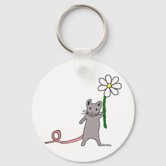 Schlüsselring für niedliche Maus und Blume Schlüsselanhänger