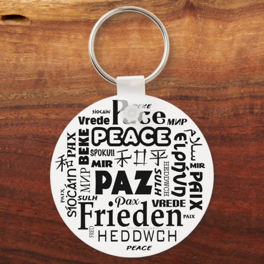 Schlüsselring mit mehrsprachiger Friedensgestaltun Schlüsselanhänger (Vorderseite)