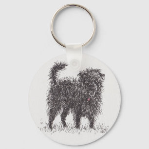 Schlüsselring schwarzen Terrier-Knopfes Schlüsselanhänger