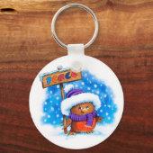 Schlüsselring Weihnachts-Robin Schlüsselanhänger (Vorderseite)